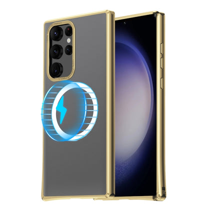 For Samsung Galaxy S22 Ultra 5G MagSafe Magnetic PC Phone Case(Gold) by buy2fix