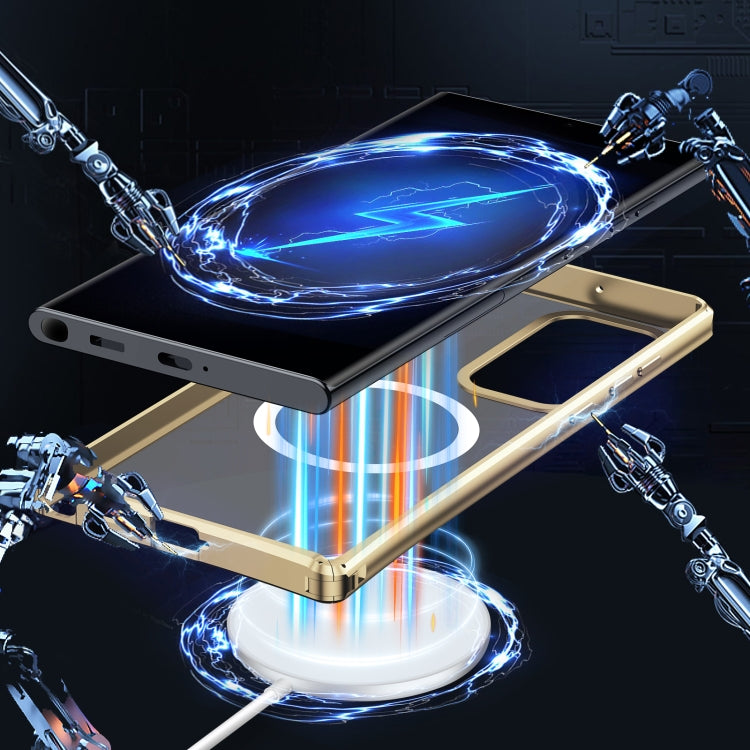 For Samsung Galaxy S22 Ultra 5G MagSafe Magnetic PC Phone Case(Gold) by buy2fix