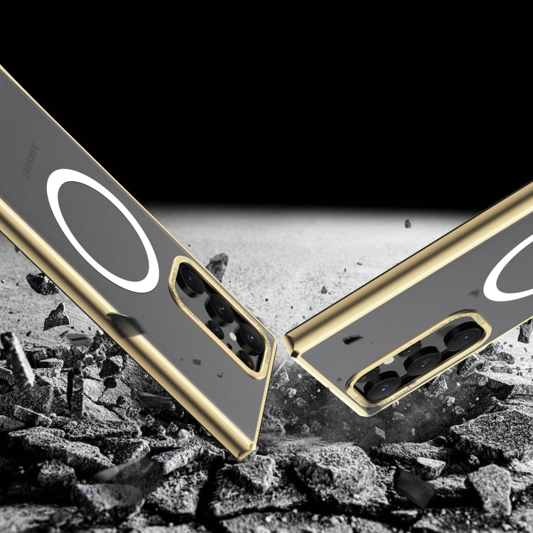For Samsung Galaxy S22 Ultra 5G MagSafe Magnetic PC Phone Case(Gold) by buy2fix
