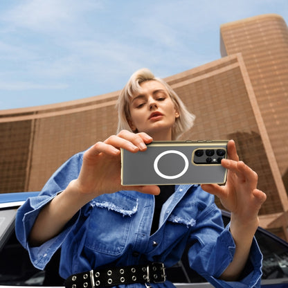 For Samsung Galaxy S22 Ultra 5G MagSafe Magnetic PC Phone Case(Gold) by buy2fix