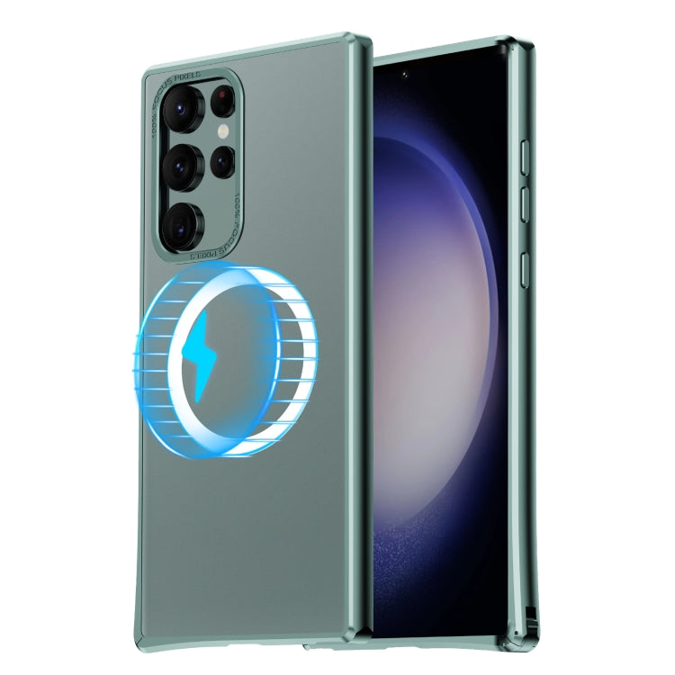 For Samsung Galaxy S22 Ultra 5G MagSafe Magnetic PC Phone Case(Green) by buy2fix