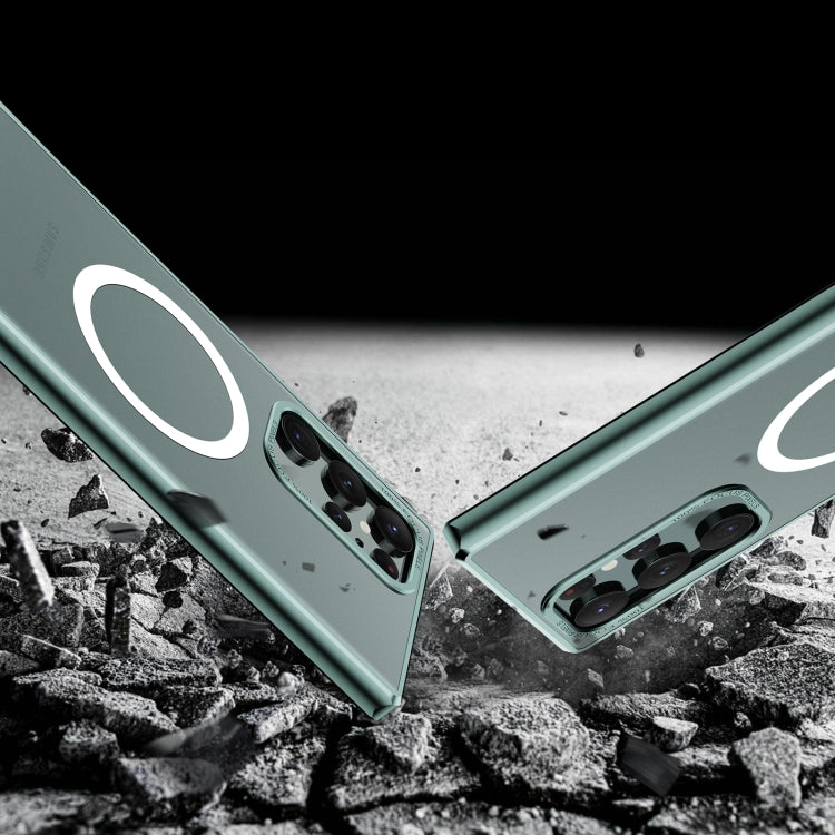 For Samsung Galaxy S22 Ultra 5G MagSafe Magnetic PC Phone Case(Green) by buy2fix