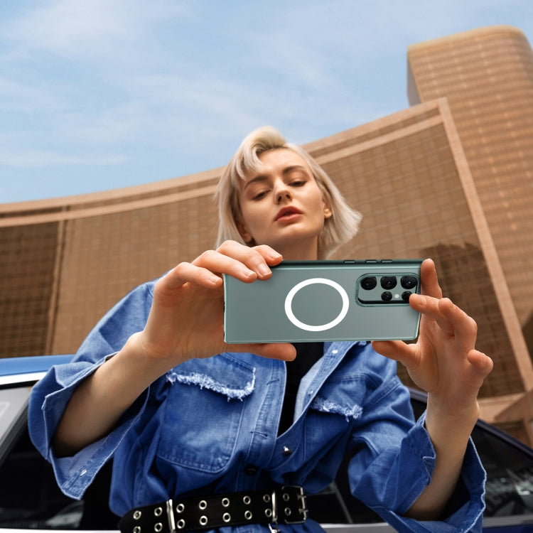 For Samsung Galaxy S22 Ultra 5G MagSafe Magnetic PC Phone Case(Green) by buy2fix