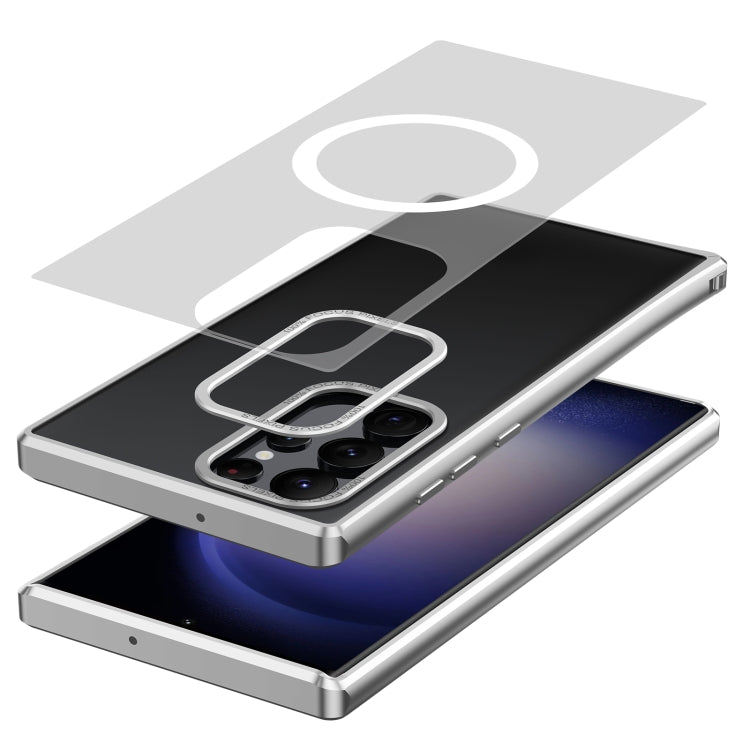 For Samsung Galaxy S22 Ultra 5G MagSafe Magnetic PC Phone Case(Silver) by buy2fix