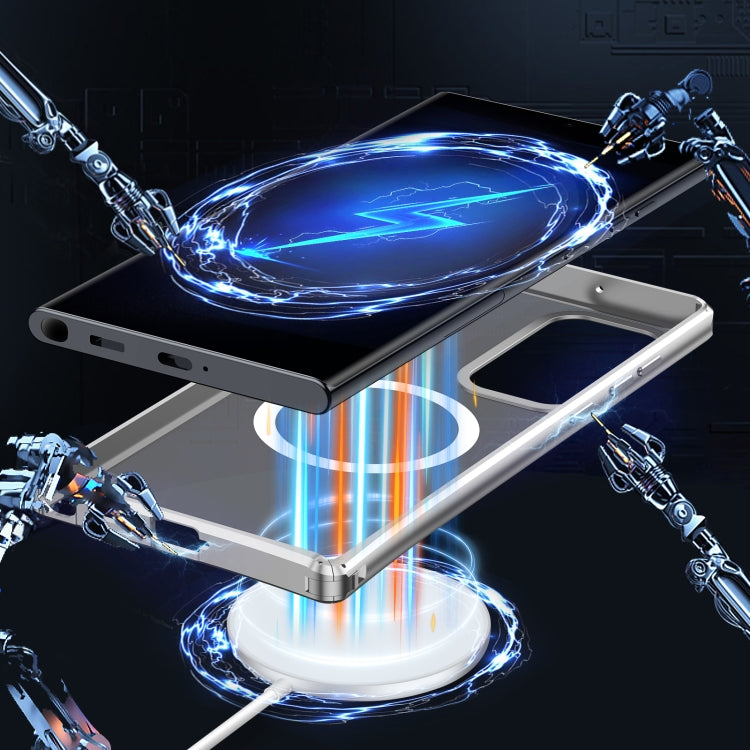 For Samsung Galaxy S22 Ultra 5G MagSafe Magnetic PC Phone Case(Silver) by buy2fix