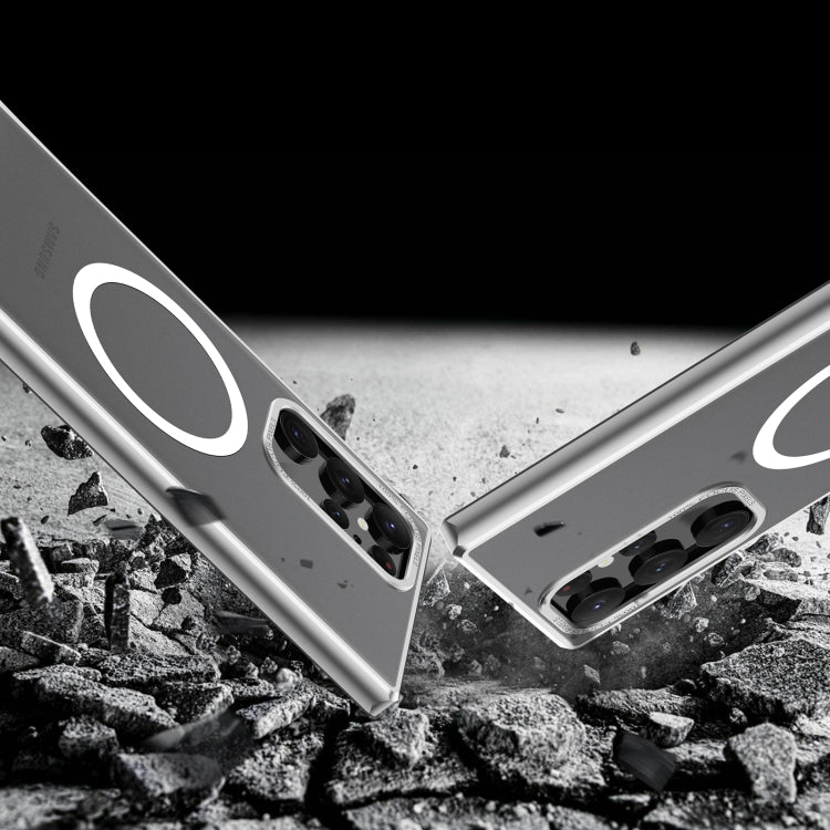 For Samsung Galaxy S22 Ultra 5G MagSafe Magnetic PC Phone Case(Silver) by buy2fix