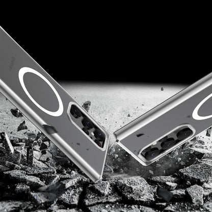 For Samsung Galaxy S22 Ultra 5G MagSafe Magnetic PC Phone Case(Silver) by buy2fix