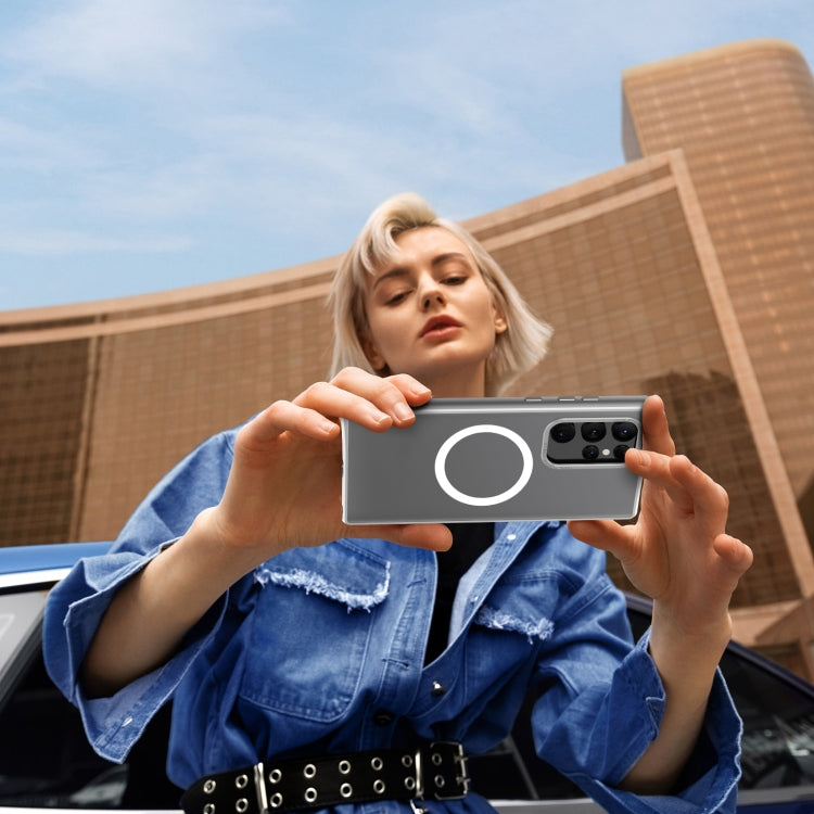 For Samsung Galaxy S22 Ultra 5G MagSafe Magnetic PC Phone Case(Silver) by buy2fix