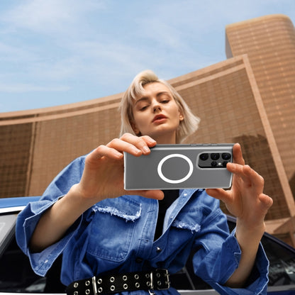 For Samsung Galaxy S22 Ultra 5G MagSafe Magnetic PC Phone Case(Silver) by buy2fix