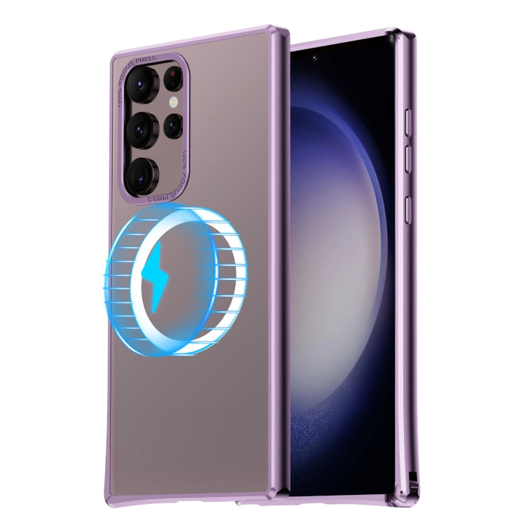 For Samsung Galaxy S22 Ultra 5G MagSafe Magnetic PC Phone Case(Purple) by buy2fix