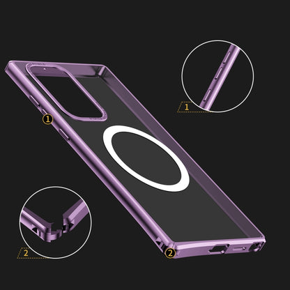 For Samsung Galaxy S22 Ultra 5G MagSafe Magnetic PC Phone Case(Purple) by buy2fix