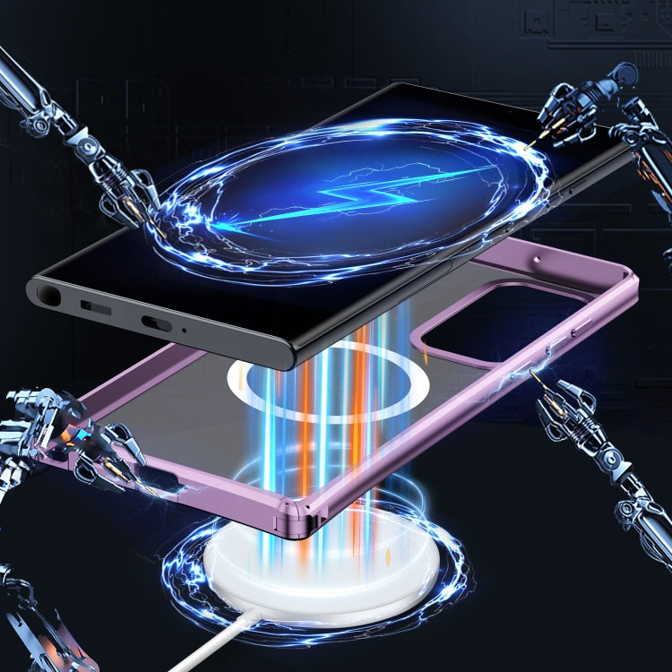 For Samsung Galaxy S22 Ultra 5G MagSafe Magnetic PC Phone Case(Purple) by buy2fix