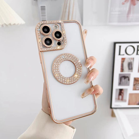 For iPhone 14 Pro Max Electroplated Diamond Phone Case(Gold) - iPhone 14 Pro Max Cases by buy2fix | Online Shopping UK | buy2fix