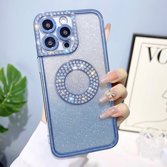 For iPhone 14 Pro Max Electroplated Diamond Gradient Glitter Phone Case(Sierra Blue) - iPhone 14 Pro Max Cases by buy2fix | Online Shopping UK | buy2fix