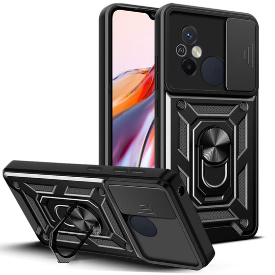 For Xiaomi Redmi 12C 4G / 11A Sliding Camera Cover Design TPU+PC Phone Case(Black)