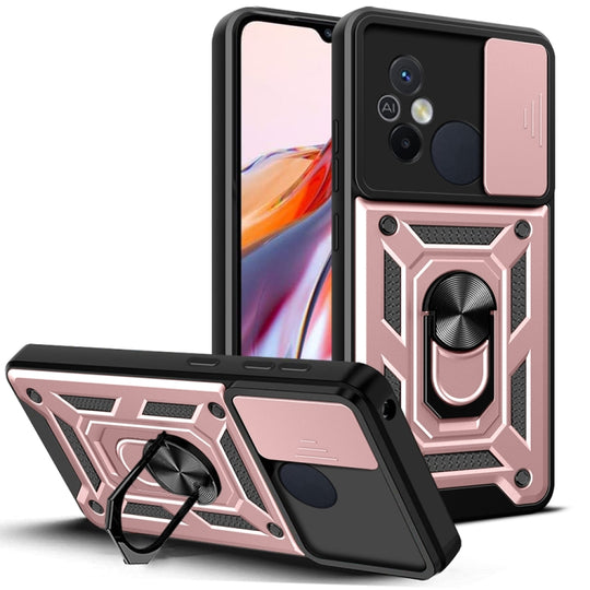 For Xiaomi Redmi 12C 4G / 11A Sliding Camera Cover Design TPU+PC Phone Case(Rose Gold)