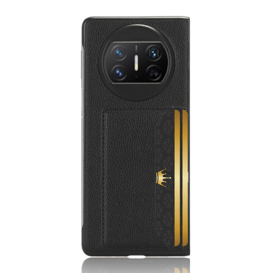 For Huawei Mate X3 Litchi Texture Card Slot Phone Case(Black) - Huawei Cases by buy2fix | Online Shopping UK | buy2fix