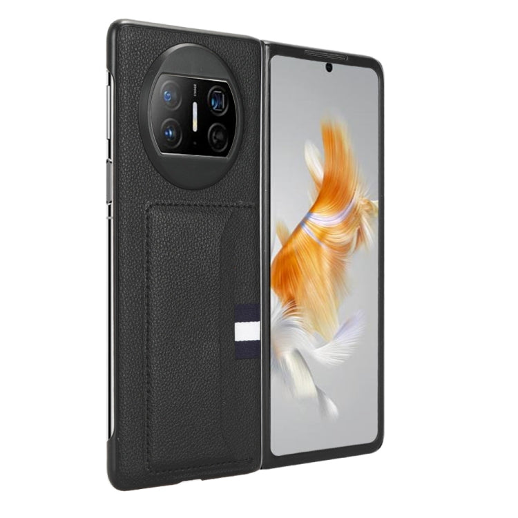 For Huawei Mate X3 Litchi Texture Card Slot Phone Case(Black) - Huawei Cases by buy2fix | Online Shopping UK | buy2fix