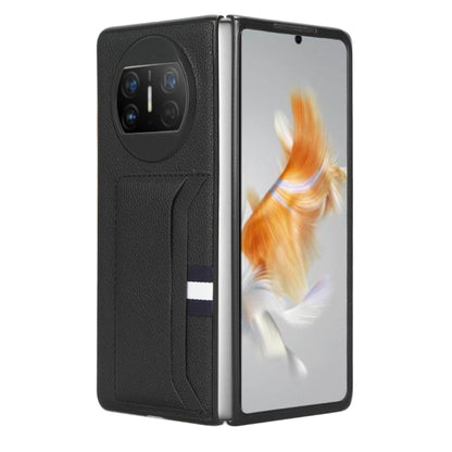 For Huawei Mate X3 Litchi Texture Card Slot Phone Case(Black) - Huawei Cases by buy2fix | Online Shopping UK | buy2fix
