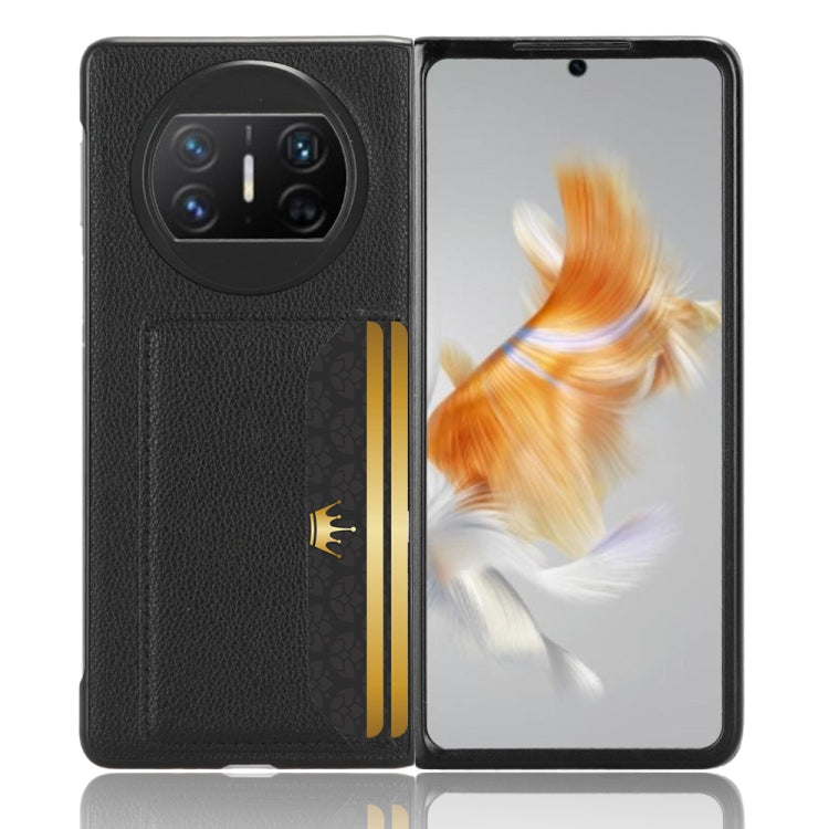 For Huawei Mate X3 Litchi Texture Card Slot Phone Case(Black) - Huawei Cases by buy2fix | Online Shopping UK | buy2fix