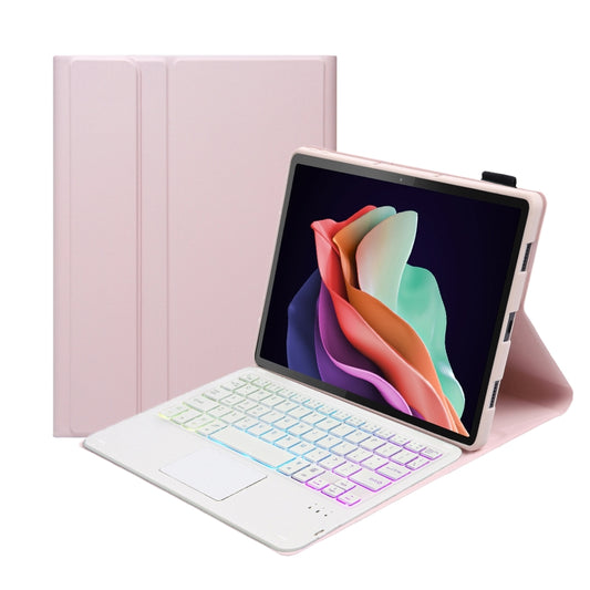 For Huawei MatePad 11 2023 AHW13-AS Lambskin Texture Ultra-thin Detachable Backlight Bluetooth Keyboard Leather Case with Touchpad(Pink) - Huawei Keyboard by buy2fix | Online Shopping UK | buy2fix