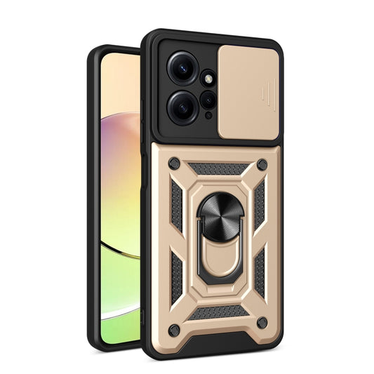 For Xiaomi Redmi Note 12 4G Global Sliding Camera Cover Design Phone Case(Gold) by buy2fix
