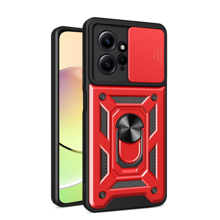 For Xiaomi Redmi Note 12 4G Global Sliding Camera Cover Design Phone Case(Red) by buy2fix