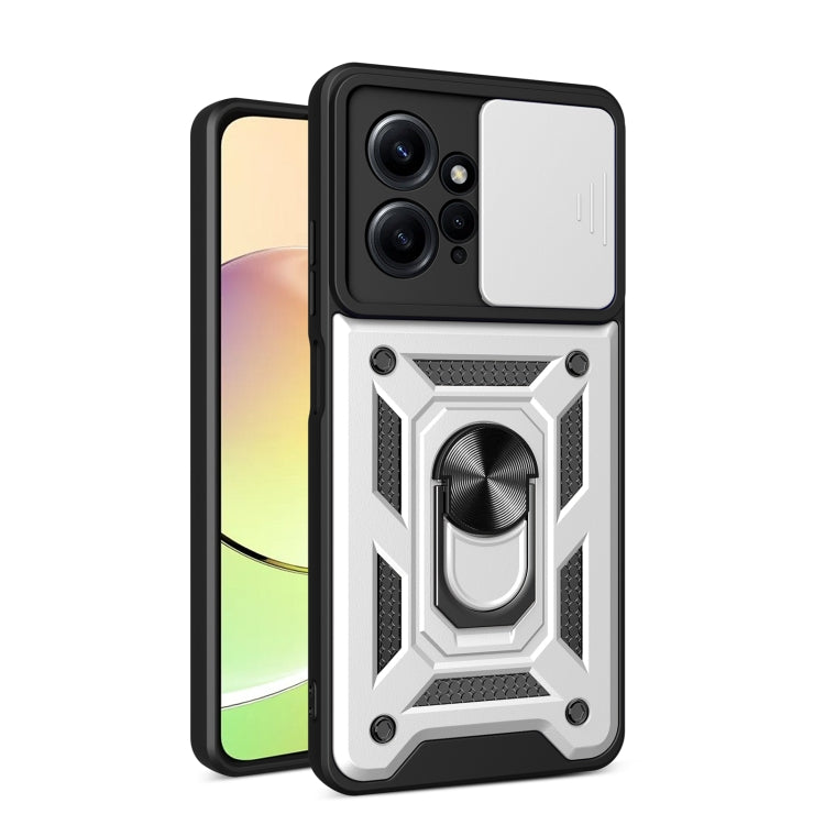 For Xiaomi Redmi Note 12 4G Global Sliding Camera Cover Design Phone Case(Silver) by buy2fix