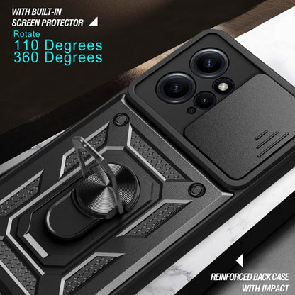 For Xiaomi Redmi Note 12 4G Global Sliding Camera Cover Design Phone Case(Black) by buy2fix
