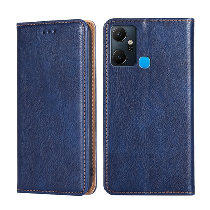 For Infinix Smart 6 plus Gloss Oil Solid Color Magnetic Leather Phone Case(Blue) - Infinix Cases by buy2fix | Online Shopping UK | buy2fix