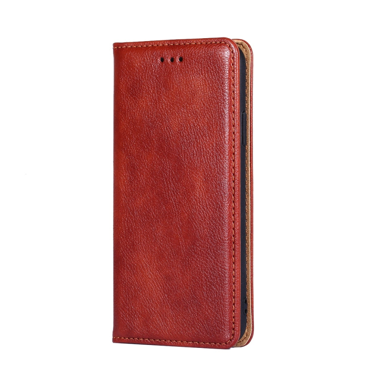 For Infinix Smart 7 Gloss Oil Solid Color Magnetic Leather Phone Case(Brown) - Infinix Cases by buy2fix | Online Shopping UK | buy2fix