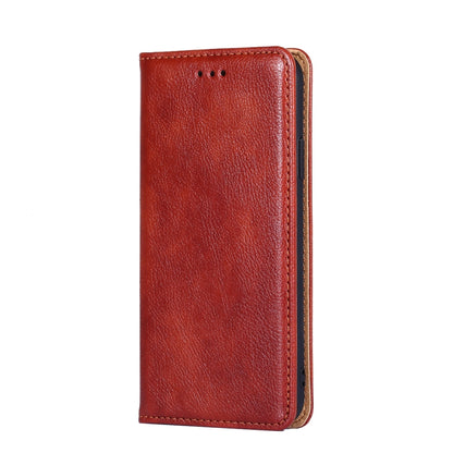For Infinix Smart 7 Gloss Oil Solid Color Magnetic Leather Phone Case(Brown) - Infinix Cases by buy2fix | Online Shopping UK | buy2fix