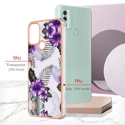 For Nokia C31 Electroplating IMD TPU Phone Case(Purple Flower) - Nokia Cases by buy2fix | Online Shopping UK | buy2fix