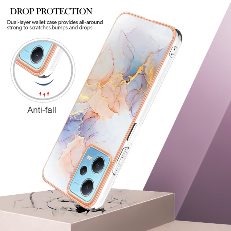 Electroplating IMD TPU Phone Case For Xiaomi Redmi Note 12 5G Global/Note 12 5G China/Poco X5 5G(White Marble) by buy2fix