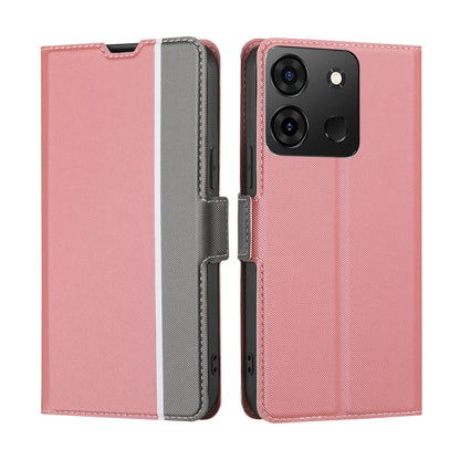 For Infinix Smart 7 Twill Texture Side Buckle Leather Phone Case(Pink) - Infinix Cases by buy2fix | Online Shopping UK | buy2fix