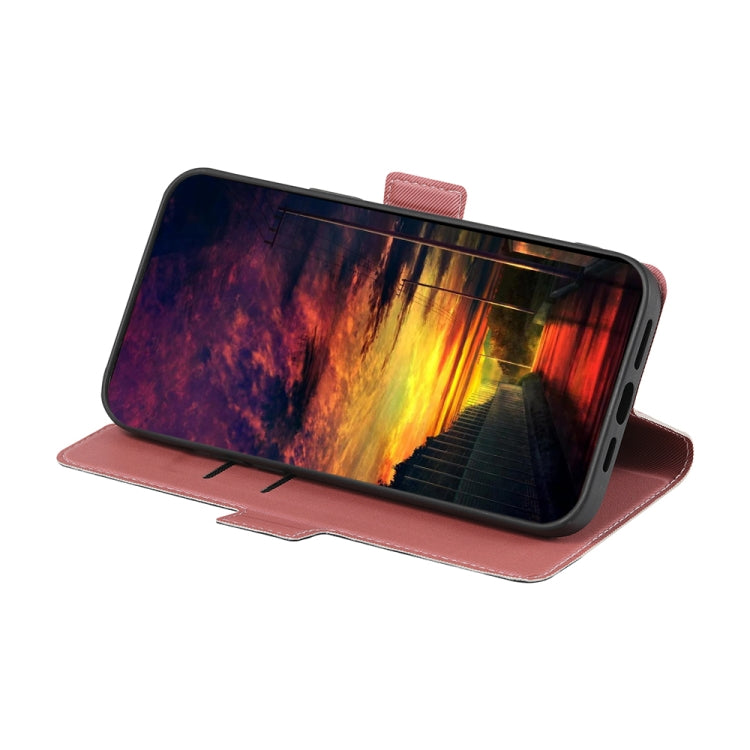 For Infinix Smart 7 Twill Texture Side Buckle Leather Phone Case(Pink) - Infinix Cases by buy2fix | Online Shopping UK | buy2fix