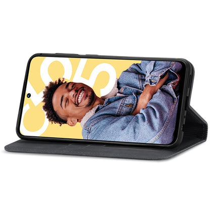 For Realme C55 Retro Skin Feel Magnetic Leather Phone Case(Black) - Realme Cases by buy2fix | Online Shopping UK | buy2fix