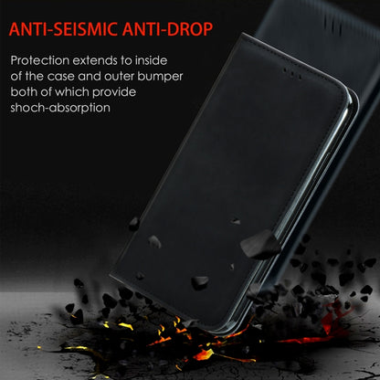 For Realme C55 Retro Skin Feel Magnetic Leather Phone Case(Black) - Realme Cases by buy2fix | Online Shopping UK | buy2fix