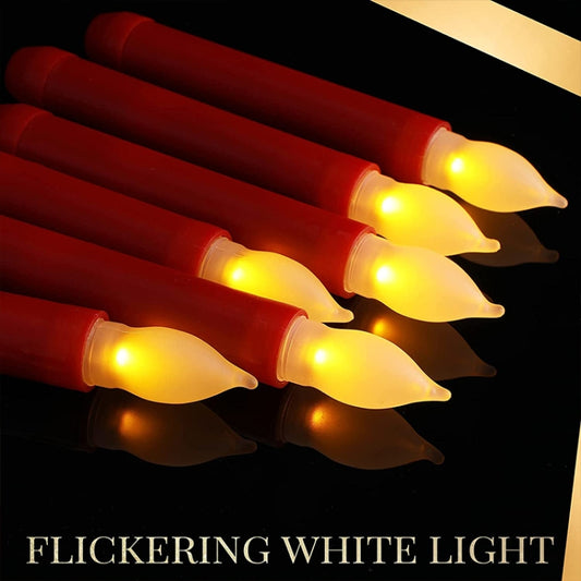 LED Electronic Candle Lights Flameless Long Rod Christmas Candle, Spec:Flashing Yellow Light-Red - Christmas Decoration Lamps by buy2fix | Online Shopping UK | buy2fix