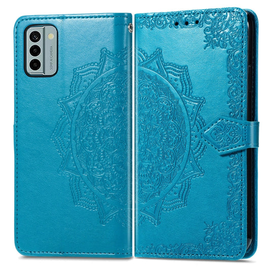 For Nokia G22 Mandala Flower Embossed Leather Phone Case(Blue) by buy2fix