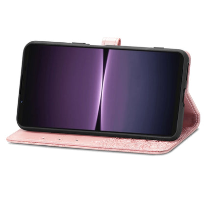 For Sony Xperia 1 IV Mandala Flower Embossed Leather Phone Case(Rose Gold) by buy2fix