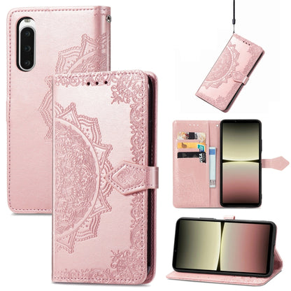 For Sony Xperia 10 IV Mandala Flower Embossed Leather Phone Case(Rose Gold) by buy2fix