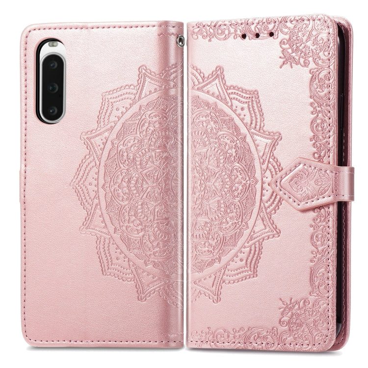 For Sony Xperia 10 IV Mandala Flower Embossed Leather Phone Case(Rose Gold) by buy2fix