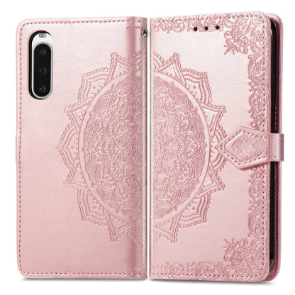 For Sony Xperia 10 IV Mandala Flower Embossed Leather Phone Case(Rose Gold) by buy2fix