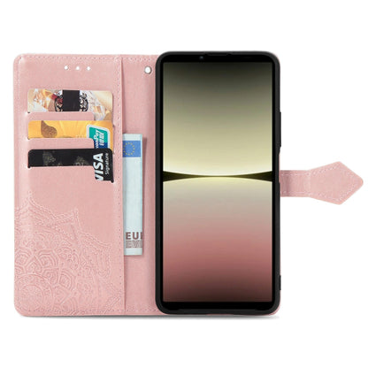 For Sony Xperia 10 IV Mandala Flower Embossed Leather Phone Case(Rose Gold) by buy2fix