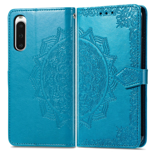For Sony Xperia 10 IV Mandala Flower Embossed Leather Phone Case(Blue) by buy2fix