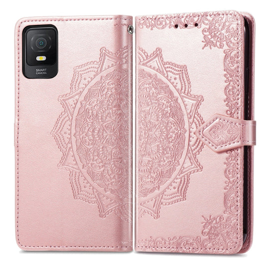 For TCL 403 Mandala Flower Embossed Leather Phone Case(Rose Gold) - TCL by buy2fix | Online Shopping UK | buy2fix