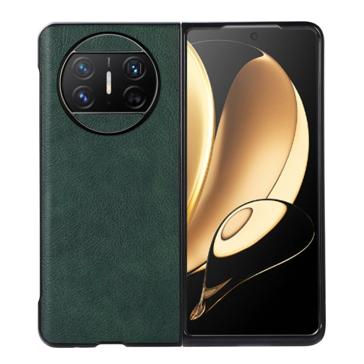 For Huawei Mate X3 Two-color Litchi Texture PU Phone Case(Green) - Huawei Cases by buy2fix | Online Shopping UK | buy2fix