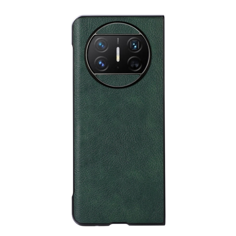 For Huawei Mate X3 Two-color Litchi Texture PU Phone Case(Green) - Huawei Cases by buy2fix | Online Shopping UK | buy2fix