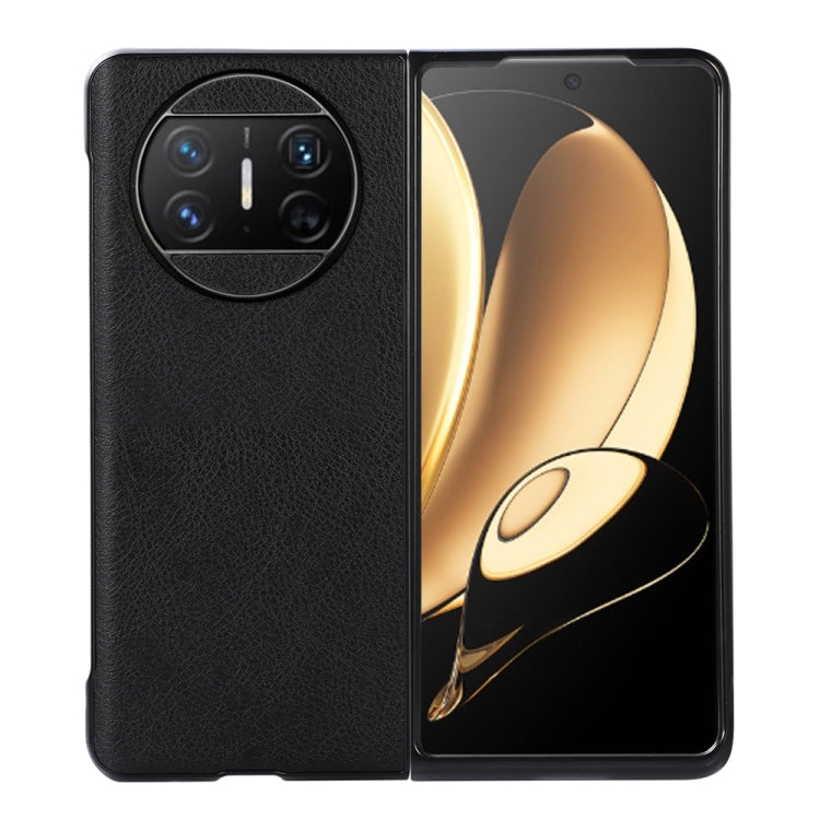 For Huawei Mate X3 Two-color Litchi Texture PU Phone Case(Black) - Huawei Cases by buy2fix | Online Shopping UK | buy2fix
